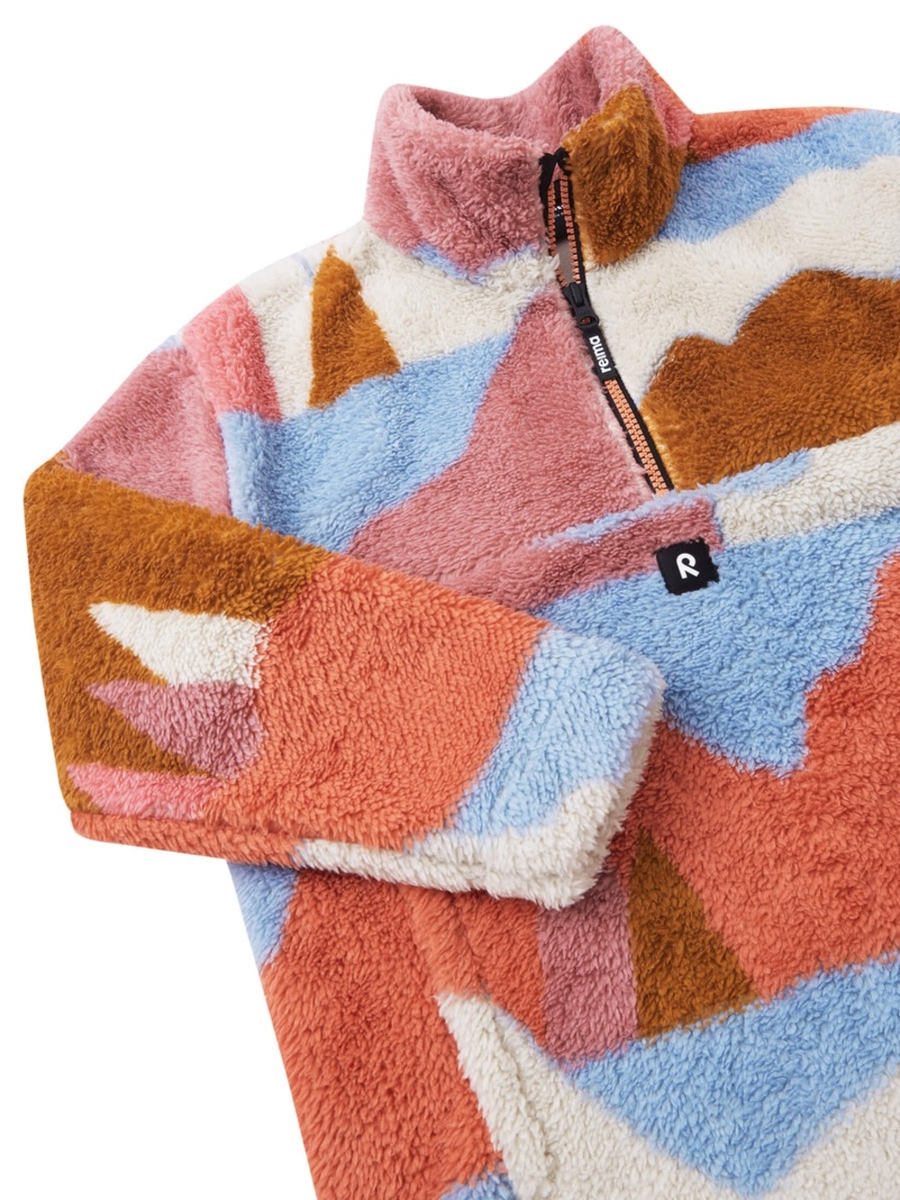 Reima Turkikas Sweater Cantaloupe Orange Size 110, Fleece Pull Over, Geometric
